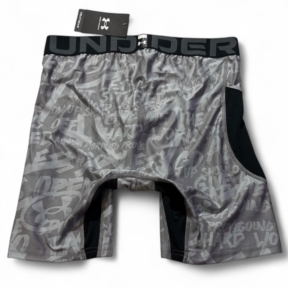 Under Armour HeatGear Alter Ego message Printed Compression Shorts 1382111-011 - Picture 8 of 11